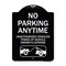Signmission No Parking Anytime Unauthorized Vehicles Towed at Vehicle Owners Expense With Car, BW-1824-23764 A-DES-BW-1824-23764 - alternate 1